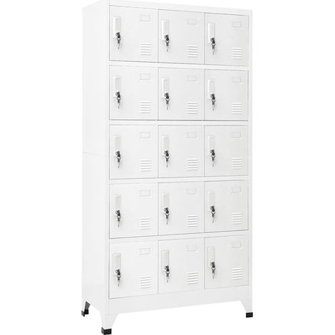 Schließfachschrank Hellgrau 90x40x180 cm Stahl vidaXL (1/5)