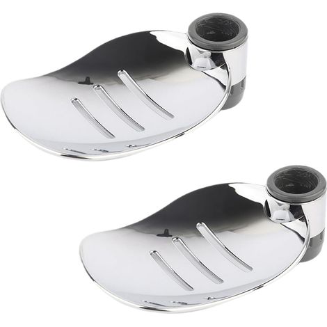 Lot de 2 porte-savons pour barre de douche, résistants et à clipser, pour tuyaux de douche de 22 mm de diamètre. (1/5)