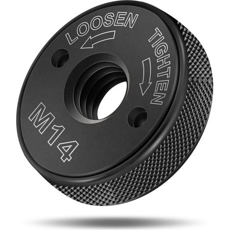 Écrou de serrage rapide SDS Clic M14, pour toutes les meuleuses d'angle AEG, Black & Decker, Dewalt, Flex, Hitachi, Metabo, Makita, etc. (1 écrou de tension), noir