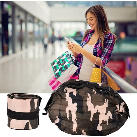 [Sac de voyage] Sac Shopping Portable à Grande Capacité, Single Shoulder, Imperméable, Dépliable, Camouflage Vert Oxford (1/5)