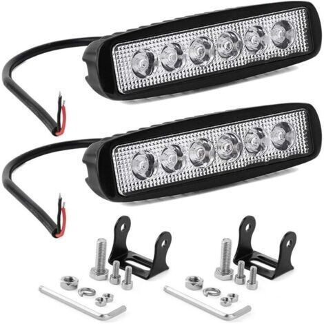 2 Pièces 15cm Phare de Travail LED 18W Projecteur LED Voiture 12V 24V Etanche IP67 Spot Feux Antibrouillard LED 1200lm Feux de Travail pour Voiture Camion Tracteur SUV Bateau (1/5)