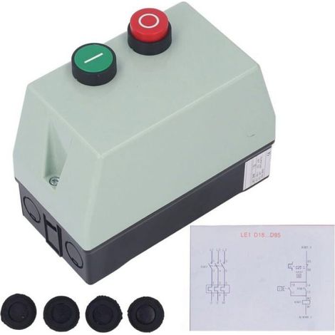 Démarreur de moteur électrique magnétique, interrupteur de commande de démarrage étanche IP55, monophasé 220 230V (1/4)