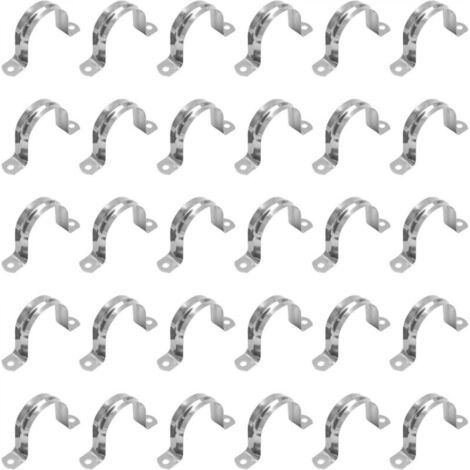 Collier de serrage en U en acier inoxydable, collier de serrage demi-rond pour tuyau d'air/eau, raccords pour tuyaux d'eau - 50 mm (1/5)