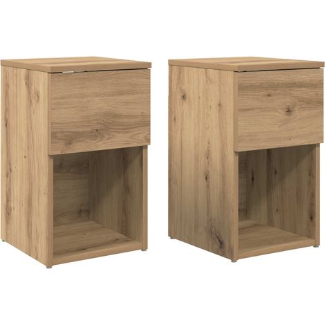 Maison Exclusive - Armadietto per letto 2 pcs Rovere Artigianale 29 x 31,5 x 49 cm