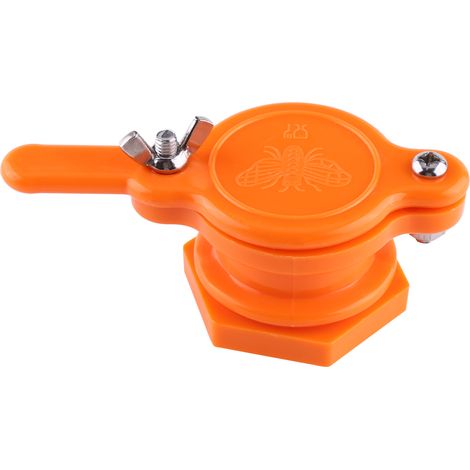 Honighahn aus Kunststoff mit Ventil, Extraktions- und Abfüllwerkzeug für Imker, Imkereiausrüstung (Orange) (1/2)