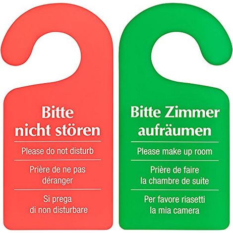 Lot de 50 Plaque de porte Ne pas déranger – de faire la Chambre Rouge/Vert (1/4)