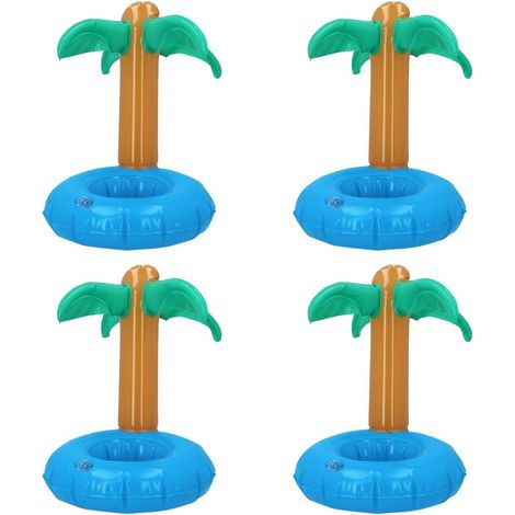 CCYKXAPorte-gobelet Gonflable Palmier, 4 pièces, Porte-gobelet, décoration, décoration de fête pour Piscine, fête d'été et fête à thème (1/5)