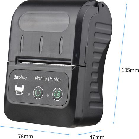 Imprimante thermique portable 58 mm 2 pouces, connexion USB+BT, 1 rouleau de papier inclus, compatible Windows/Android/iOS, pour bureau, restaurant et commerce de détail (1/5)