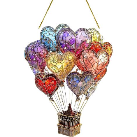 Laterne Heißluftballon Wandkunst Elegante farbenfrohe