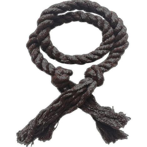 Lot de 2 embrasses de rideaux en corde de coton et lin tissée, couleur unie, pour décoration intérieure Jikaix, couleur café foncé (1/5)