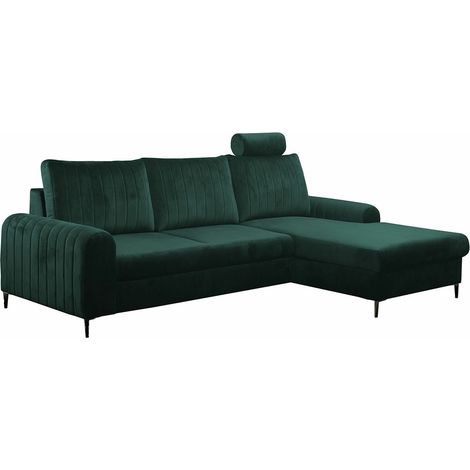 Sofá rinconero Comfivo Concordia, Velluto 27, Función de descanso, Almacenaje, 255x168x88cm, 0