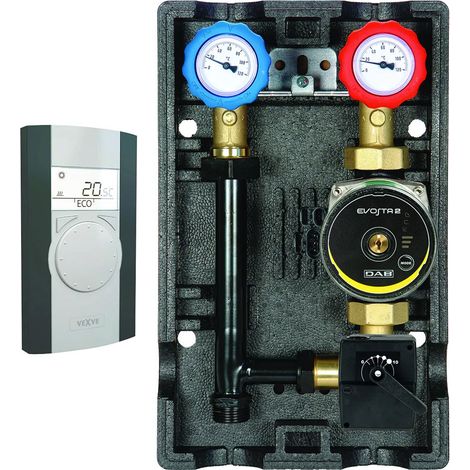 Groupe hydraulique MODULFIT mélangé et régulé avec circulateur et régulation RA20 - DN25 - Thermador