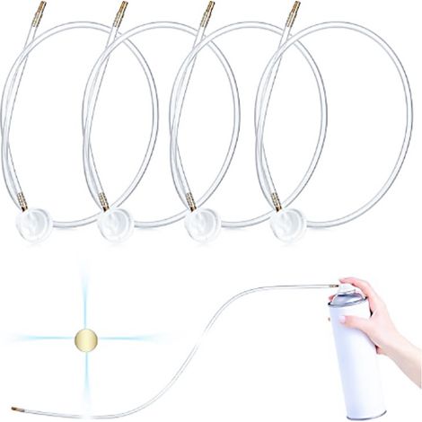 Lot de 5 tuyaux d'extension de buse à 360 degrés pour bombes aérosols, pistolets de peinture et accessoires de réparation de carrosserie-DELKEVIC