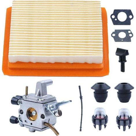 Kit carburatore per Stihl FS120 FS200 FS020 FS202 FS300 FS350 con decespugliatore, guarnizione, filtro aria, tubo carburante, pompa di adescamento (1/5)