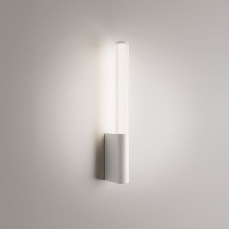 Sticks Lampada da parete LED a luce diffusa in alluminio bianco opaco, temperatura colore selezionabile 2200K-4000K, IP54, altezza 43 cm, 14W