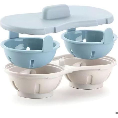 Cuiseur à œufs pour micro-ondes, moule à œufs sans BPA, cuiseur à œufs, cuiseur vapeur pour œufs au micro-ondes,tasse à double paroi