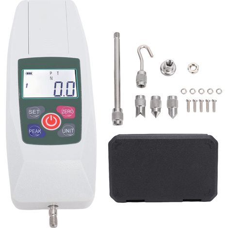 Dinamometro digitale push-pull da 500 N, misuratore di forza portatile con unità di misura N LB Kg Oz, custodia, display LCD retroilluminato, spegnimento automatico. (1/5)