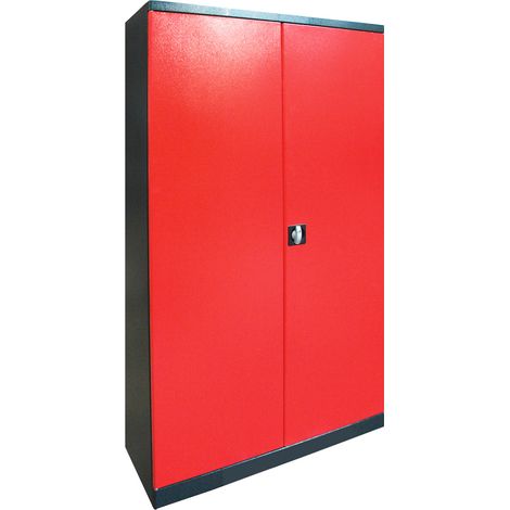 Werkzeugschrank Vollmetall anthrazit/rot B110xH192xT38 Schrank Werkstattschrank (1/4)