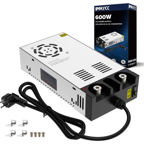 Transformateur 220V 12V, Transformateur D'alimentation 600 W 110 V AC Vers Adaptateur D'alimentation DC 12 Volt, Transfo 12V 220V, Alimentation De Laboratoire, éclairage LED, Installations (1/5)
