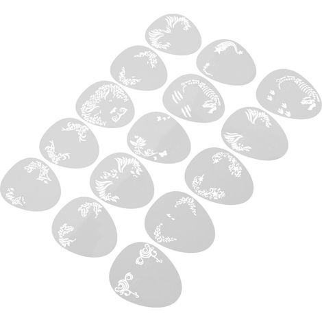 Ensemble de 15 pochoirs de maquillage pour le visage en PP réutilisables, motifs de dessin temporaires pour maquillage artistique DIY (1/5)