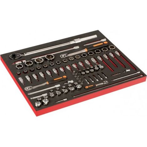 BAHCO - Module mousse Fit&Go 3/3, douilles 1/4" & 3/8" & clé dynamométrique - 85 Pcs