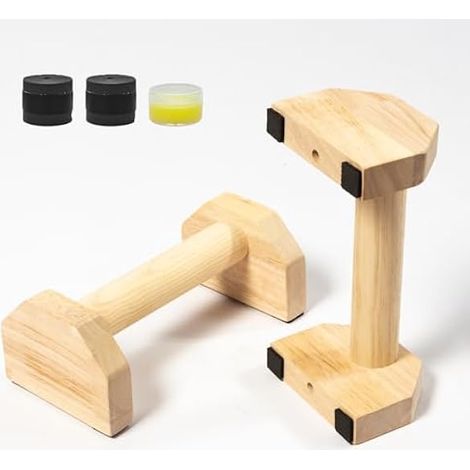 Parallettes En Bois - 25 cm - Antidérapantes - Pour Push-Ups Dips Handstands - Calisthenics Fitness - Lot De 2 (1/3)
