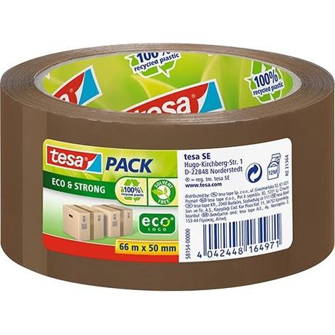 TESA Precinto ecologico Tesapack Eco&Strong PP reciclado 66mx50mm marron