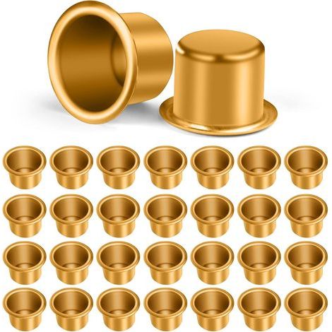 CCYKXA  Aluminum Christmas Candle Holder Insert, 30 Pieces Metal Candle Nozzles Holders for Candles, Metal Candle Holder for Tealight Candles, Christmas Decoration Candlelit Dinner (Gold)