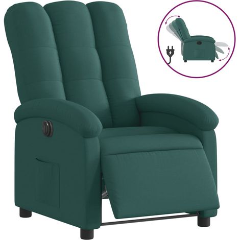 Maison Exclusive - Poltrona Elettrica Reclinabile Verde Scuro in Tessuto