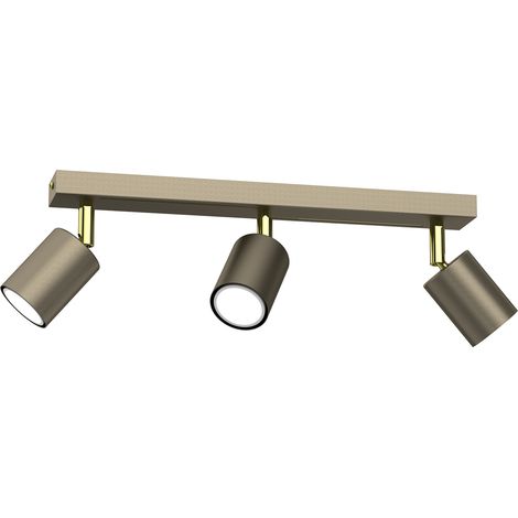 Barra 3 faretti orientabili oro 3xGU10 8W Striper Luminex