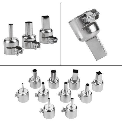 Lot de 10 buses pour pistolet thermique compatible avec les stations de soudage à air chaud 850, buses rondes et carrées (1/5)