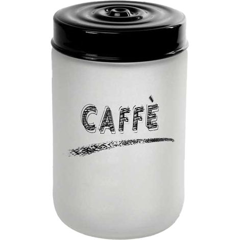 BARATTOLO IN VETRO SATINATO OPACO PER CAFFE' DA 660CC TOP NERO (1/2)