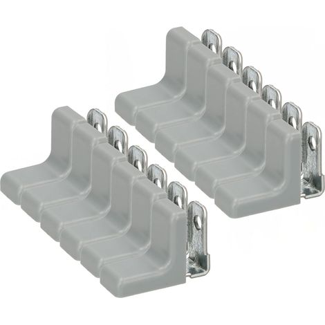 KOTARBAU Lot de 25 supports d'étagère en métal avec revêtement en plastique pour meubles Gris (1/5)