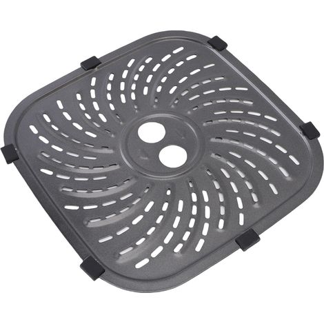 Plaque grill en inox rechange pour friteuse PowerXL série, grille plateau support compatible 6QT et 8QT, grand 24x24cm / 9.4x9.4in (1/5)