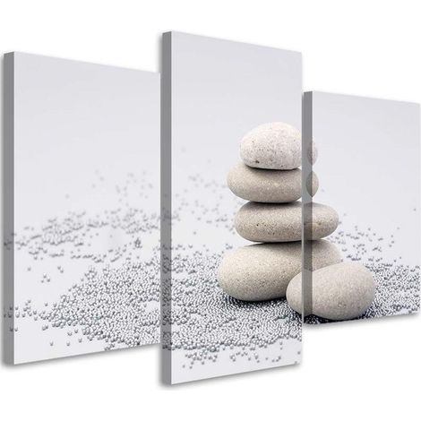 Stampa su tela 3 parti, Pietre zen - 90x60 (1/4)