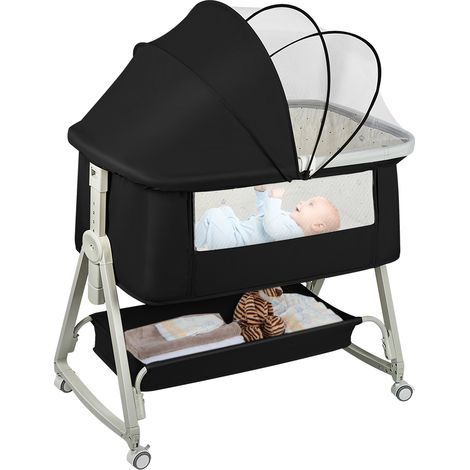 Berceau Cododo Bébé Portable 4 en 1 Matelas,Filet,Panier de Rangement, 0-6 Mois