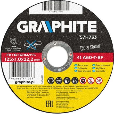 Disque À Tronçonner - 125 X 1 0 X 22 2 Mm - Acier Inoxydable - Pour Coupe Métal - Unité