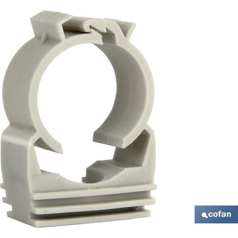 Abrazadera multiusos blanca para tuberías ligeras, temperatura -10 °C a 80 °C