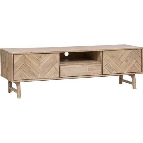 Meuble TV 2 Portes & 1 Tiroir "Aeris" 180cm Beige (1/5)