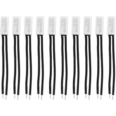 10Pcs KSD9700 250V 5A Interrupteur de Contrôle de Température 40℃/104℉ Thermostat de Température Bimétal, Normalement Ouvert Sonde en Plastique de Protections Thermiques (1/5)