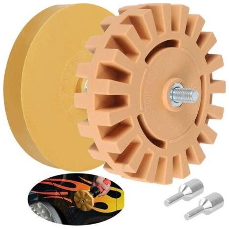 Lot de 2 Roue de Gomme en Caoutchouc Décalque Gomme pour Voiture Gomme Carrosserie pour Enlever Les Films et Autocollants pour Voiture (100 mm + 88 mm) (1/4)