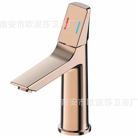 Anthracite grey basin tap, hot and cold water, single hole, anti-splash, for under-counter vanity unit - Titanium model