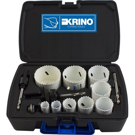 Krino 21013205k - Set di Seghe A Tazza Bimetalliche al Cobalto "Kit per installatori" - 13 Pezzi