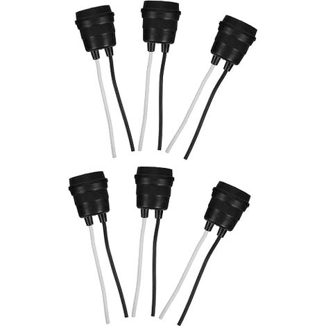 Douille de Lampe Étanche E27 Prise de Connexion de Fil en Pvc et Métal, Résistante la Chaleur, pour Projets DIY en Intérieur, Lot de 6 Pièces (1/5)