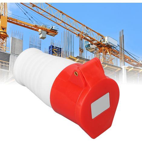 Prise industrielle IP44 étanche 5 broches rouge CEE 16A 220‑380V pour camping‑cars et caravanes, connecteur femelle anti‑vieillissement