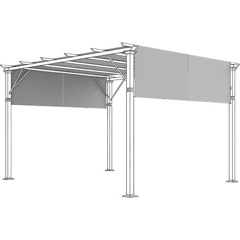 Toiture pergola UV 3x3 m gris clair