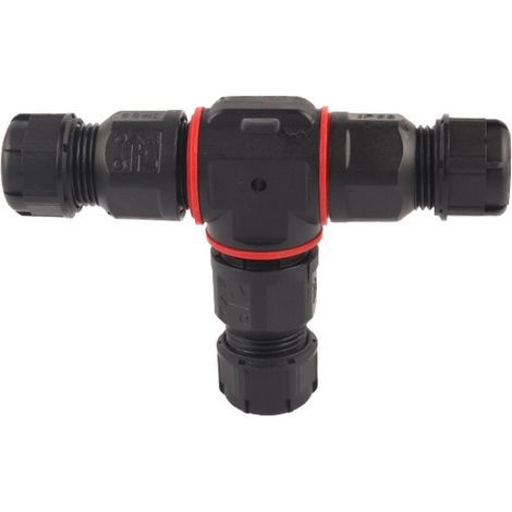 Waterproof T-connector 450V Black IP68