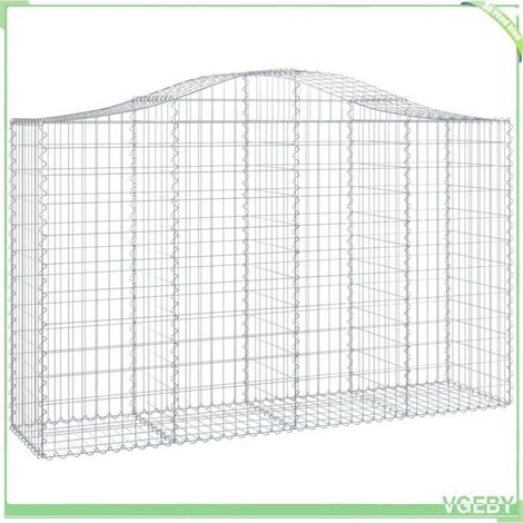 Panier de gabions arqué - FAFEICY - 153396 - 200x50x120/140 cm - Fer galvanisé - Fil 3,5 mm (1/4)
