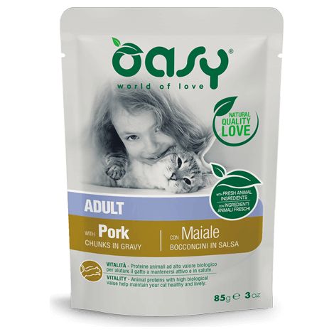 Gatto - Bocconcini Maiale 85gr OASY (1/3)