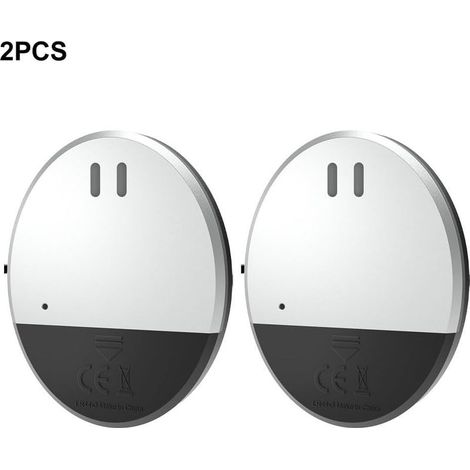 Lot de 2 détecteurs de vibrations pour fenêtres et portes, 130 dB - Système de sécurité domestique - Installation facile - Sans câblage - Noir et argent (1/5)